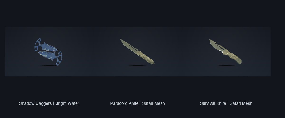 Comparison of three cheapest CS2 knives