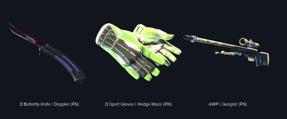 Comparison of the most expensive CS2 knife, gloves and rifle