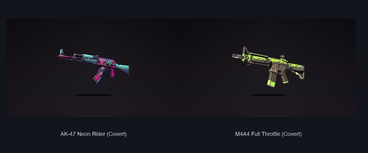 AK-47 Neon Rider and M4A4 Full Throttle, two Covert rifles compared
