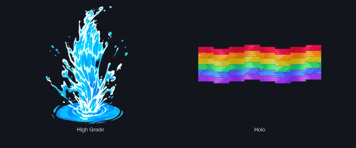 Two CS2 stickers compared: a High Grade finish and a Holo variant