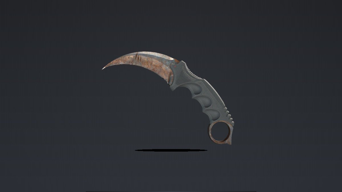 Karambit Rust Coat displayed on a minimal studio background