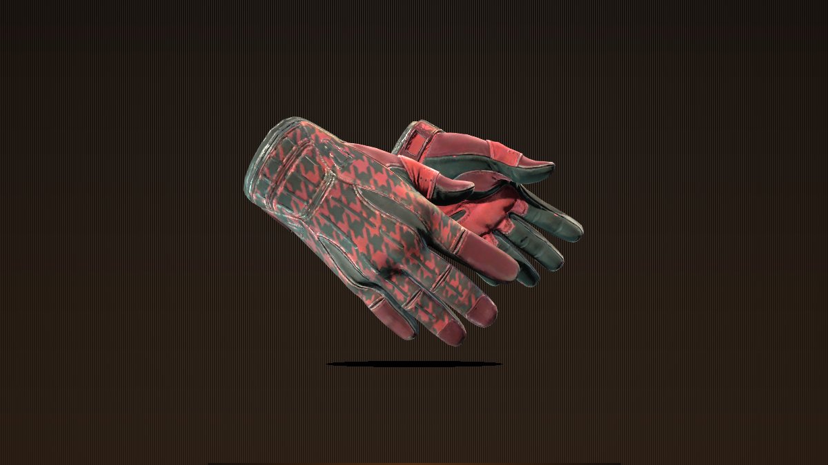Sport Gloves Scarlet Shamagh displayed on an industrial forge-style background