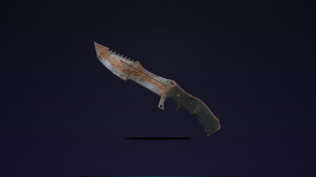Huntsman Knife Rust Coat displayed on a styled background
