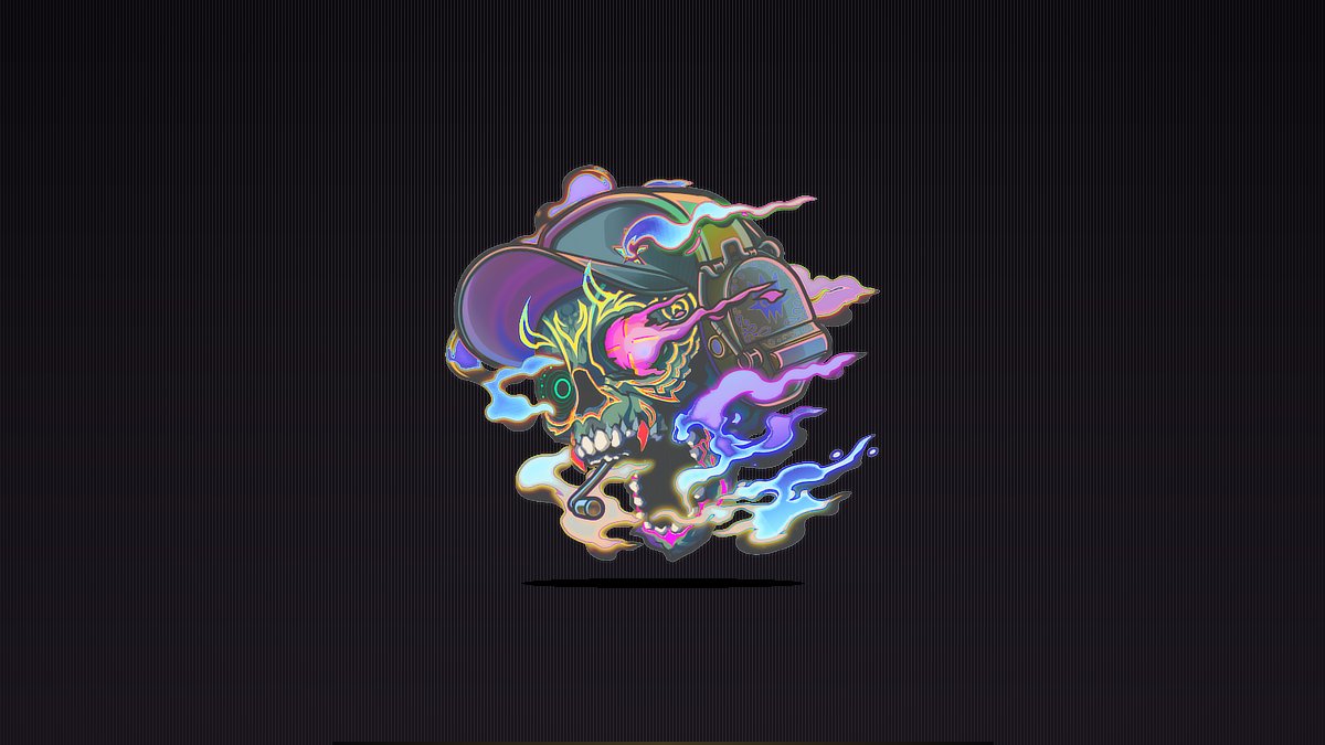 Holo sticker displayed on a dark premium background