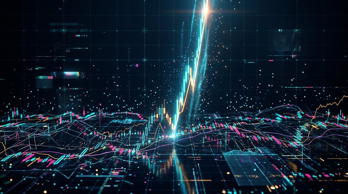 Dark tech data visualization of CS2 skin price charts with one runaway spike