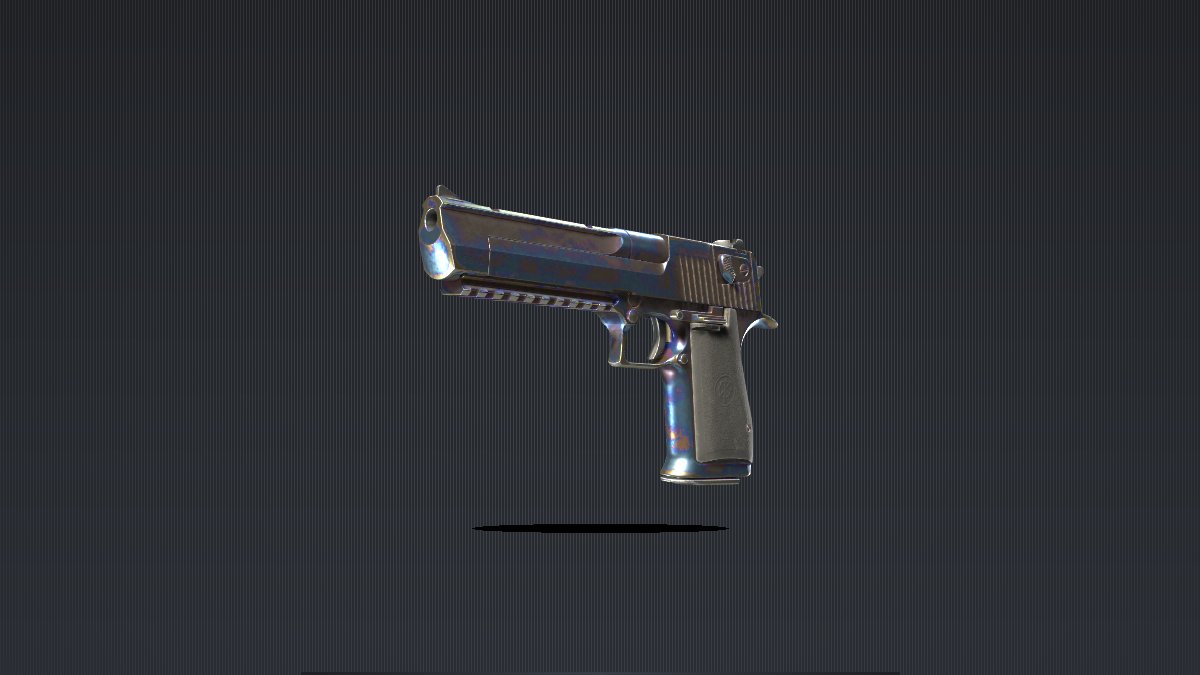 Desert Eagle Heat Treated on a minimal light background