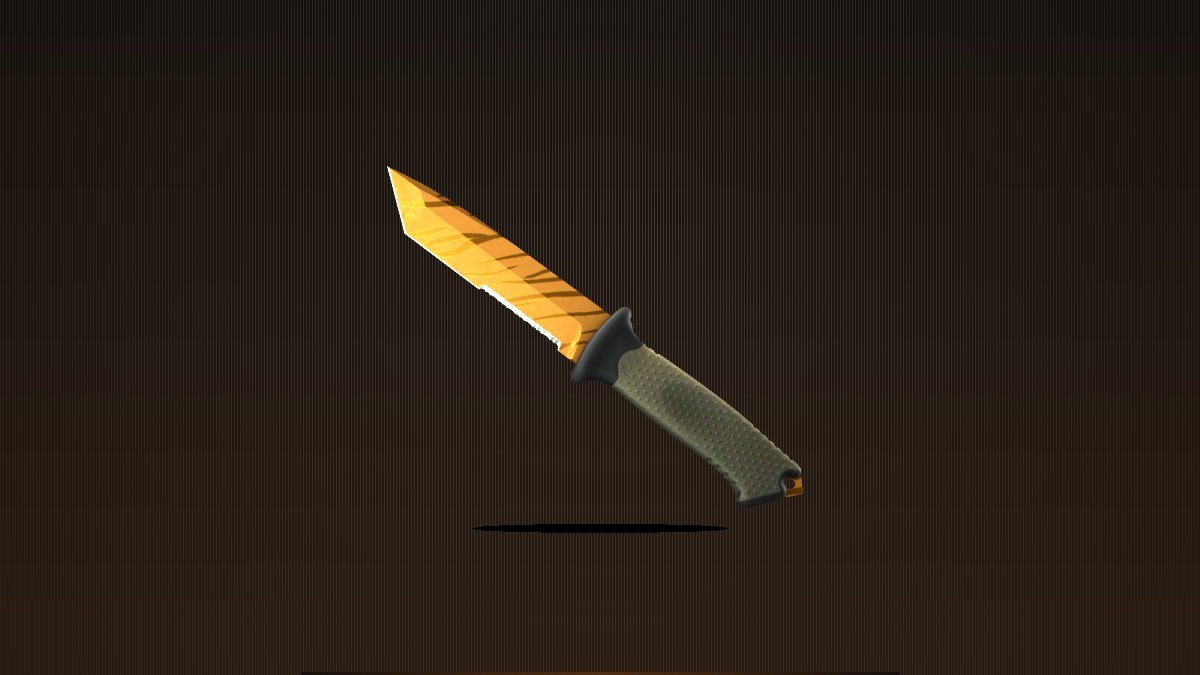 Ursus Knife Tiger Tooth displayed on an industrial workbench
