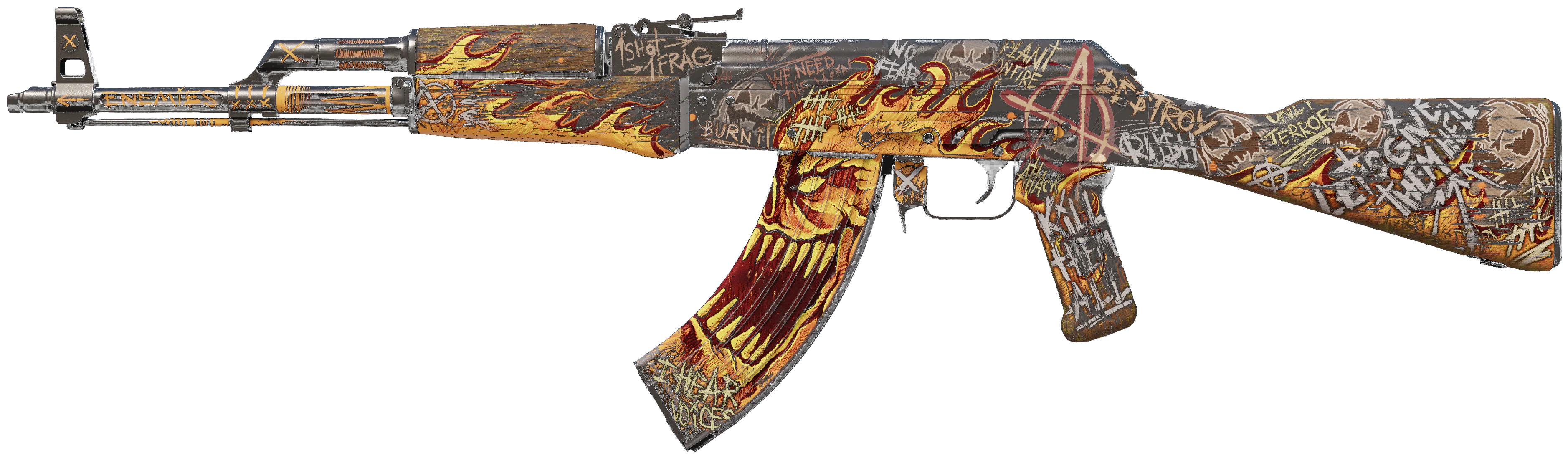 AK-47 | Searing Rage CS2 skin — open high-resolution image