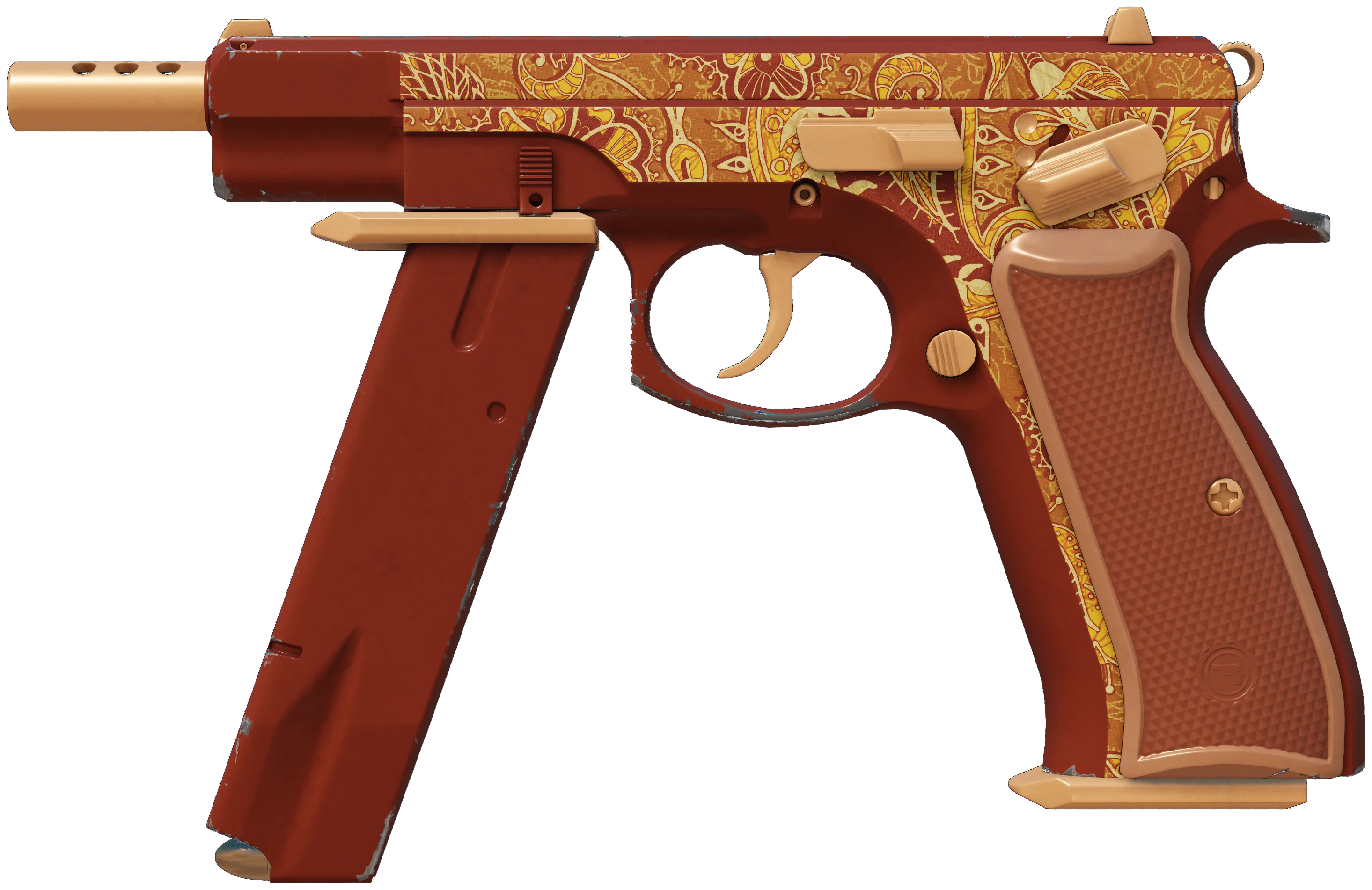CZ75-Auto | Honey Paisley representative Minimal Wear wear preview