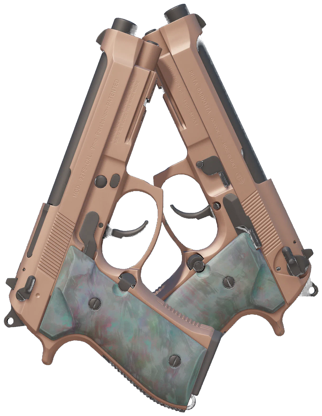 Dual Berettas | Rose Nacre CS2 skin — open high-resolution image