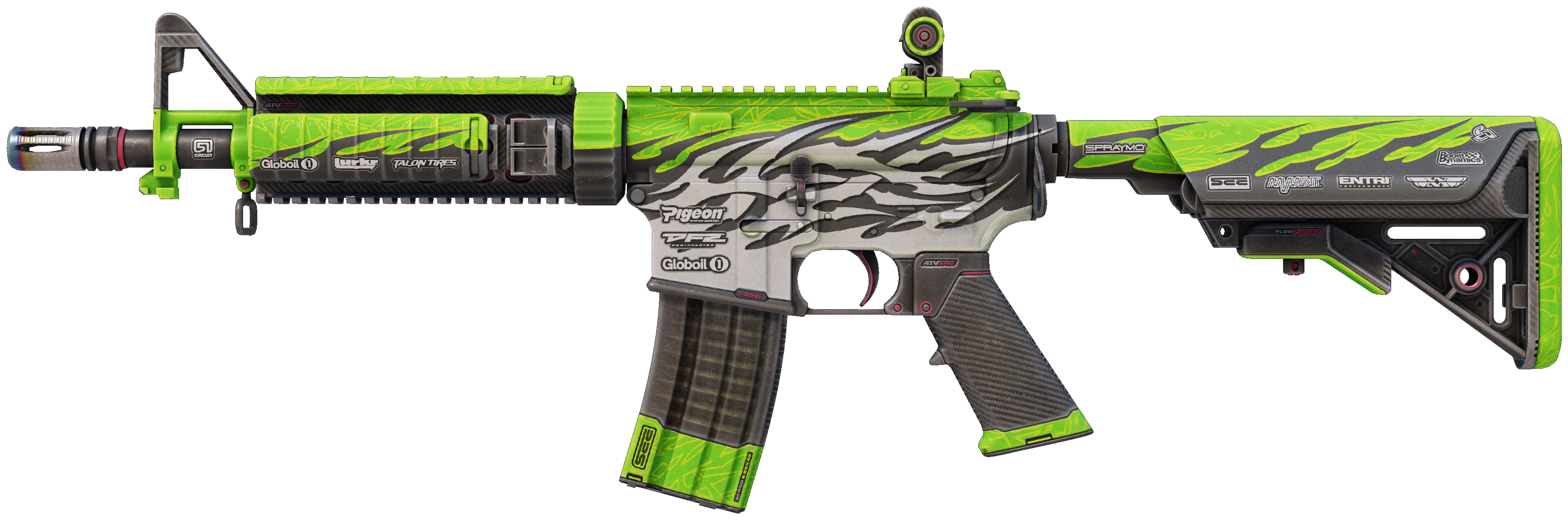M4A4 | Full Throttle representative Minimal Wear wear preview