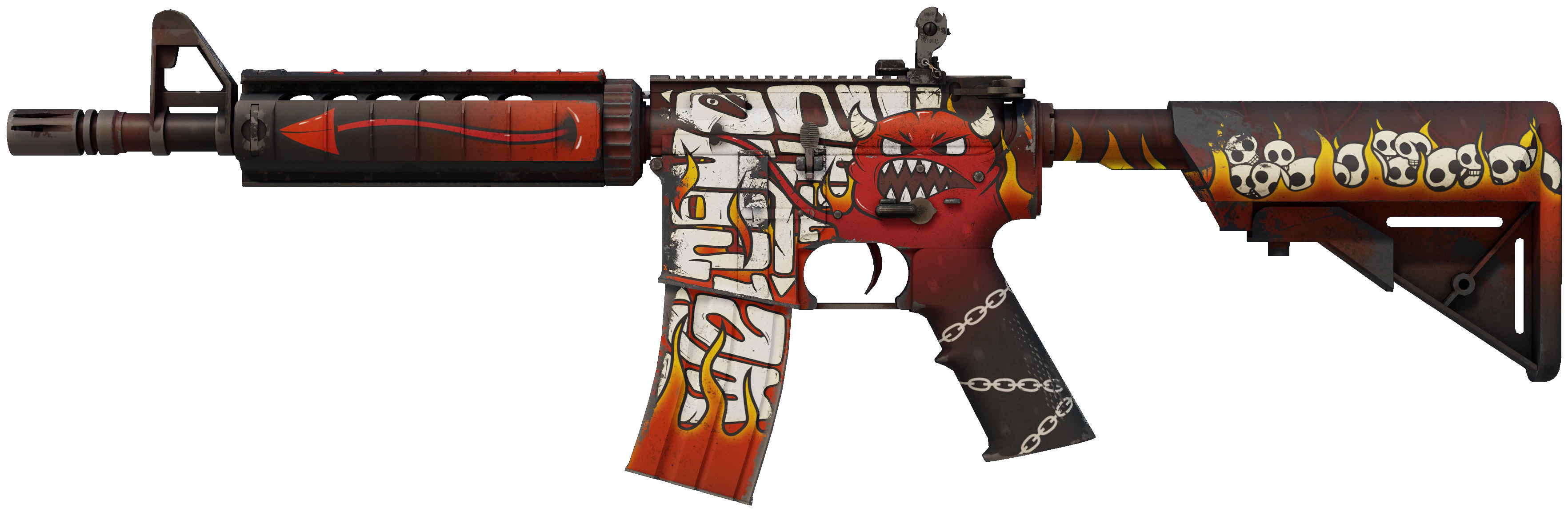M4A4 | Hellfire representative Minimal Wear wear preview