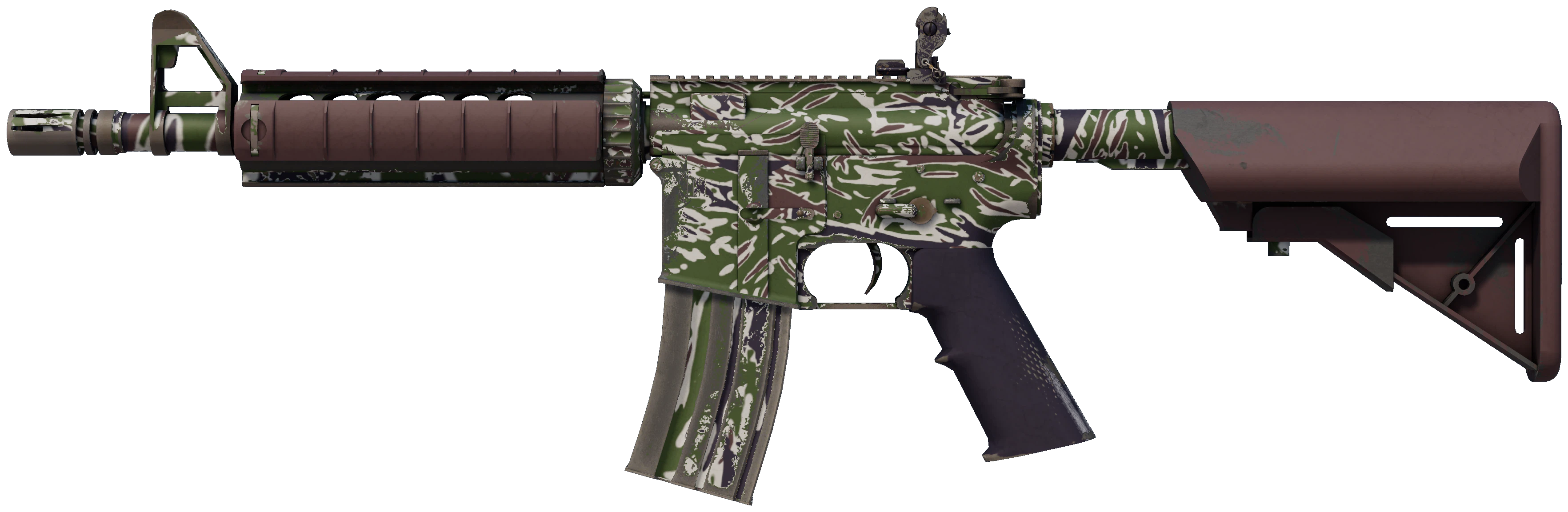 M4A4 | Jungle Tiger representative Minimal Wear wear preview