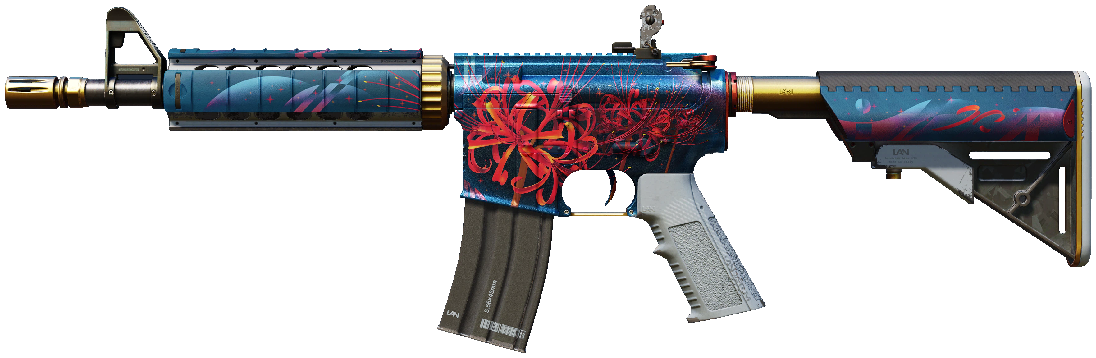 M4A4 | Spider Lily representative Minimal Wear wear preview