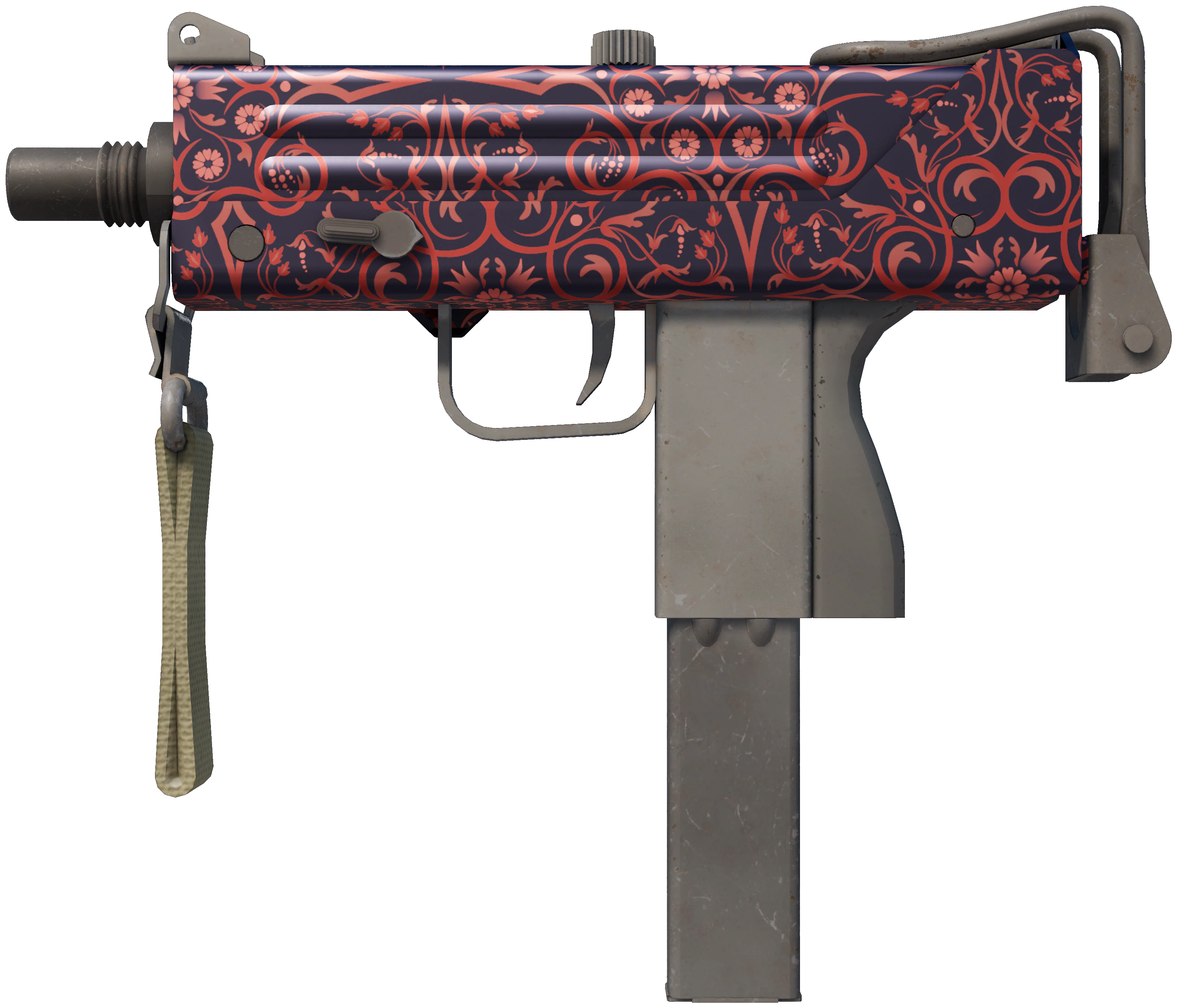 MAC-10 | Red Filigree CS2 skin — open high-resolution image