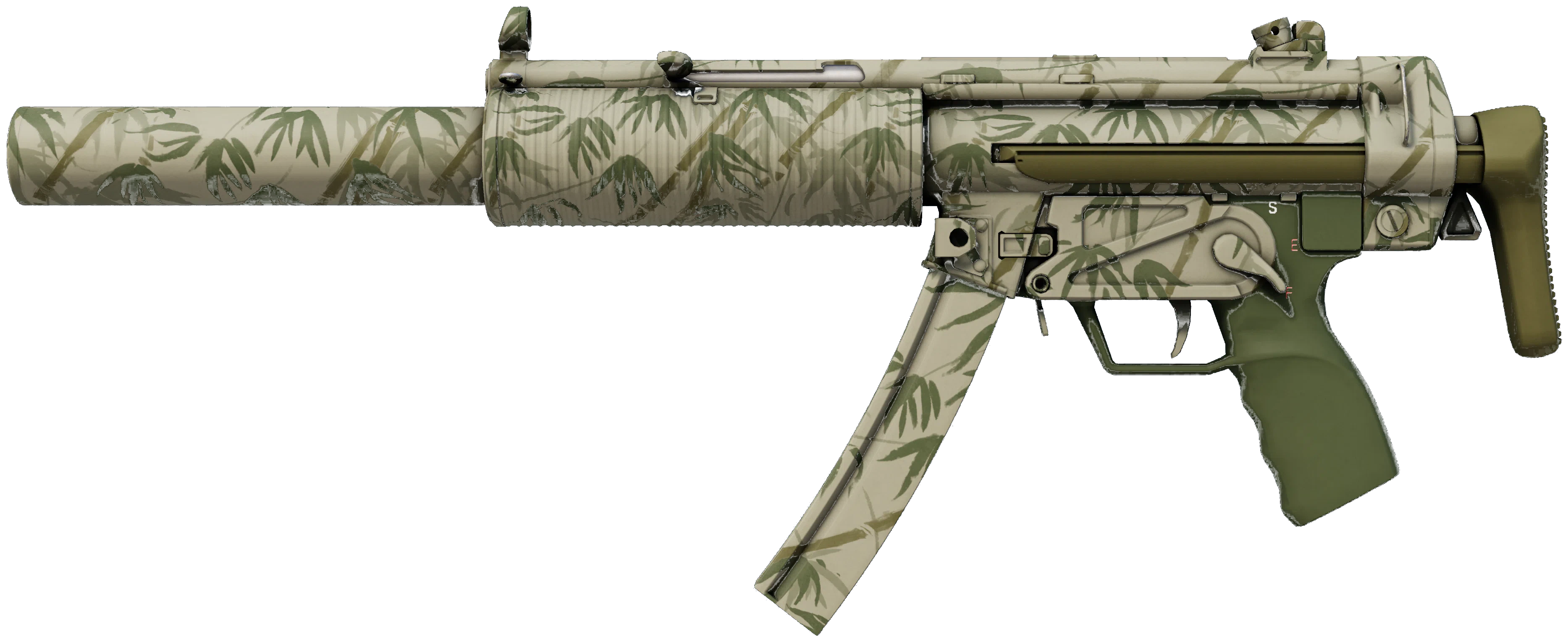 MP5-SD | Bamboo Garden CS2 skin — open high-resolution image