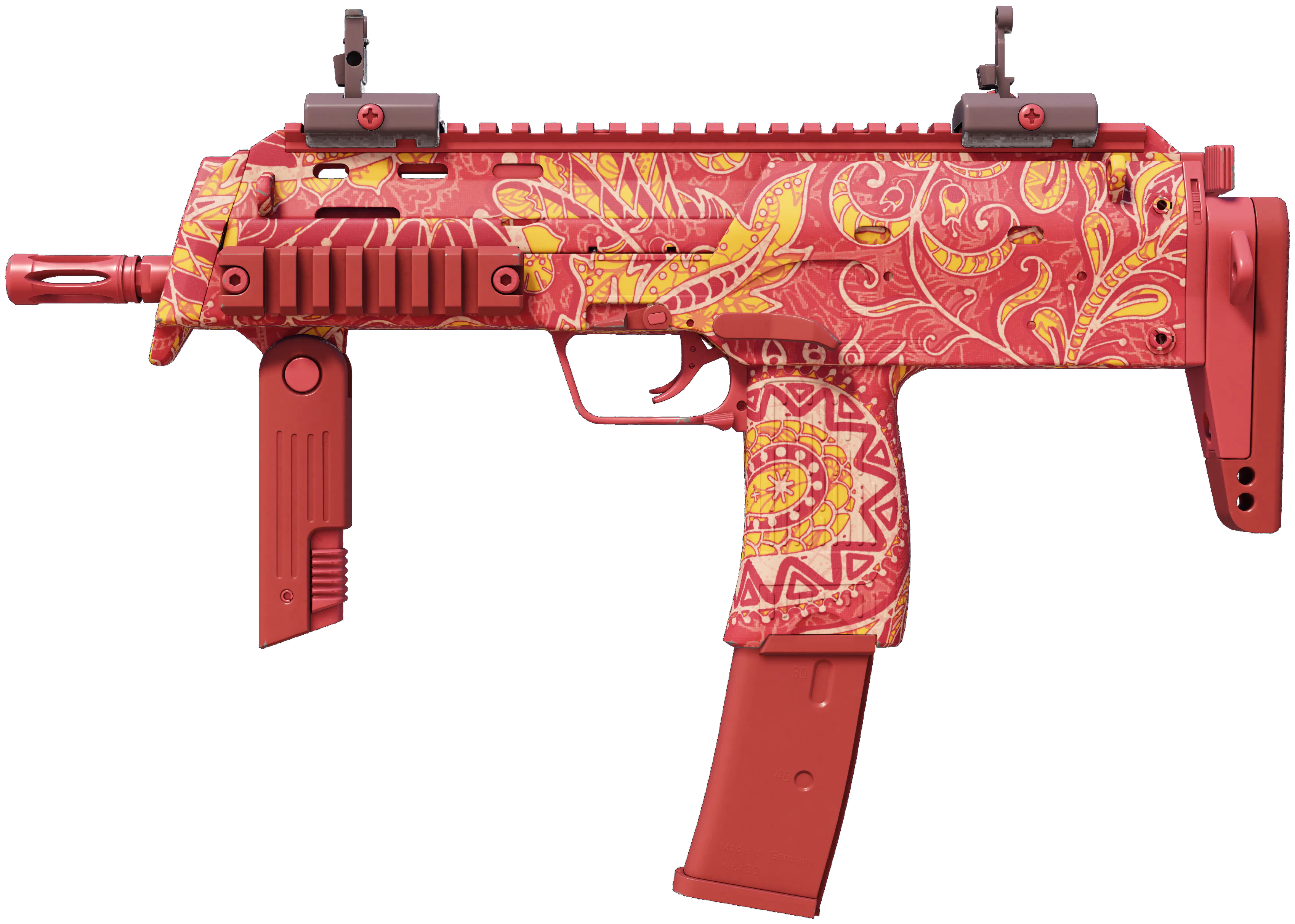 MP7 | Coral Paisley CS2 skin — open high-resolution image