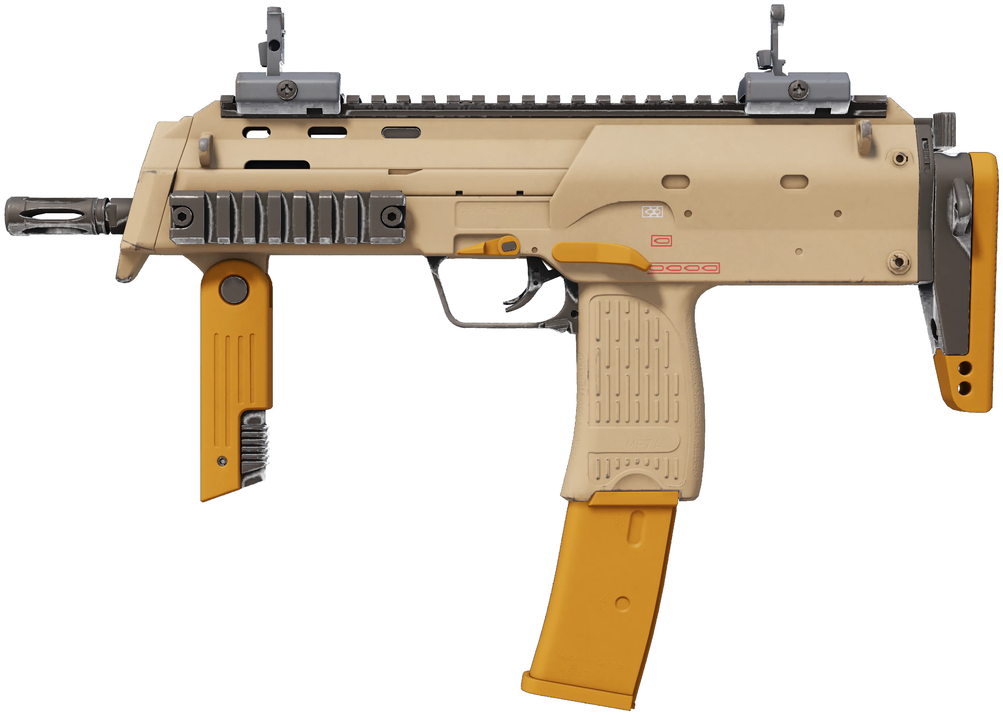 MP7 | Short Ochre representative Minimal Wear wear preview