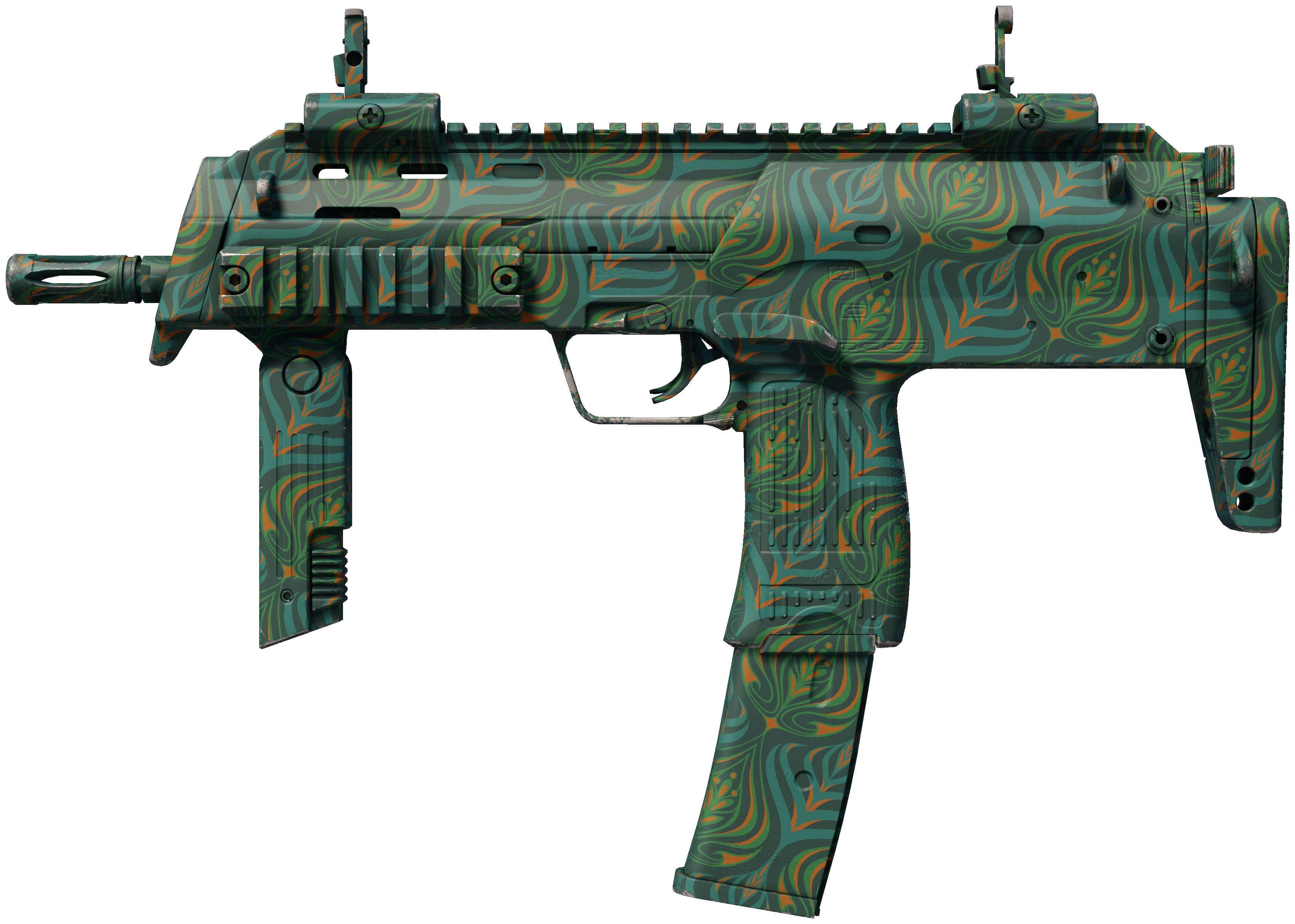 MP7 | Teal Blossom CS2 skin — open high-resolution image
