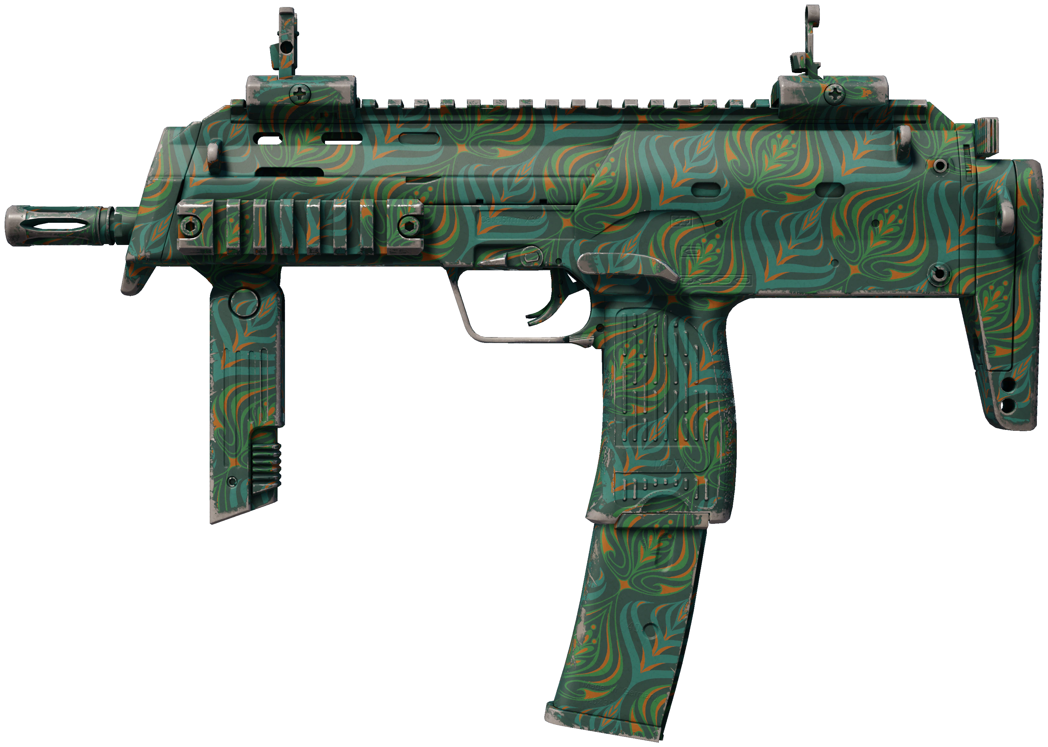 MP7 | Teal Blossom representative Minimal Wear wear preview