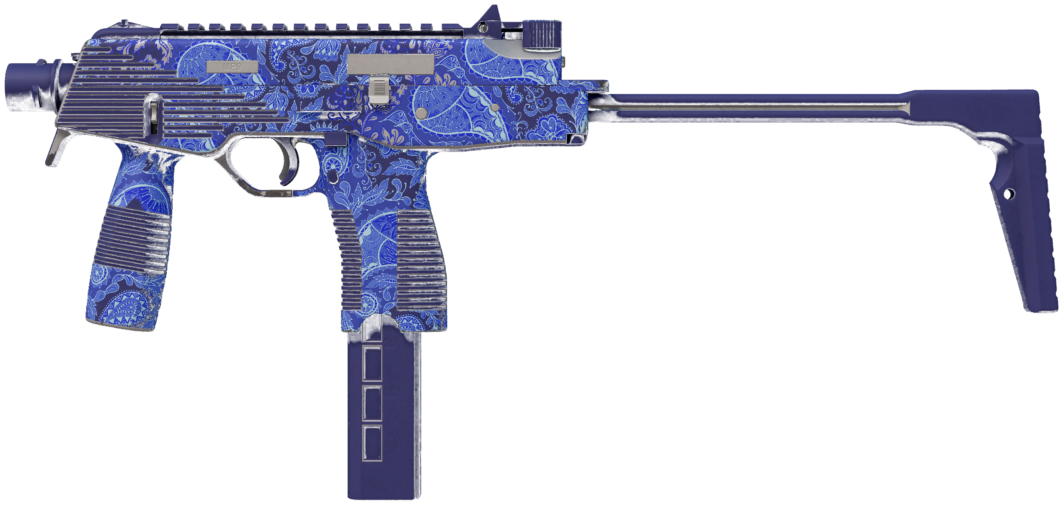 MP9 | Cobalt Paisley representative Minimal Wear wear preview