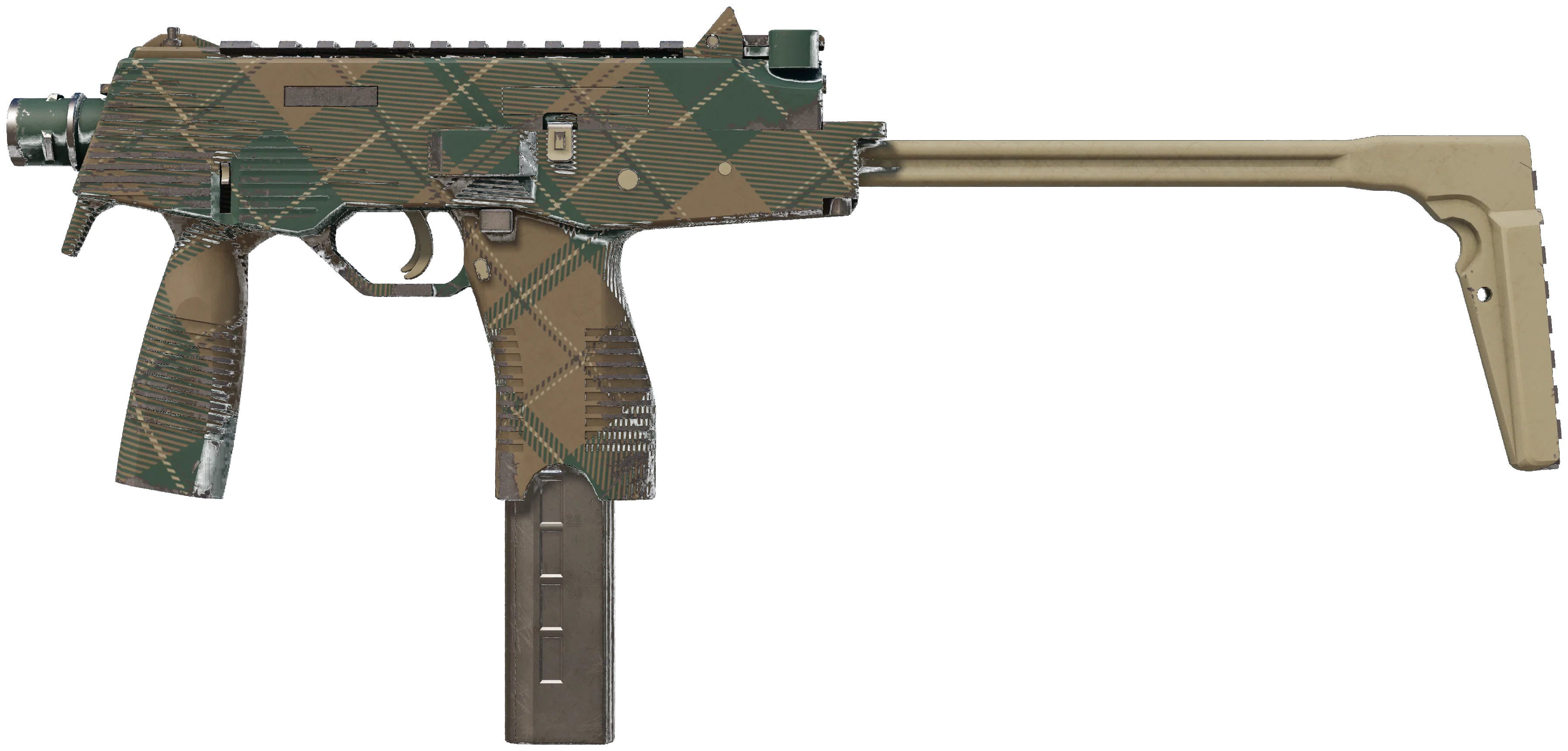 MP9 | Green Plaid representative Minimal Wear wear preview