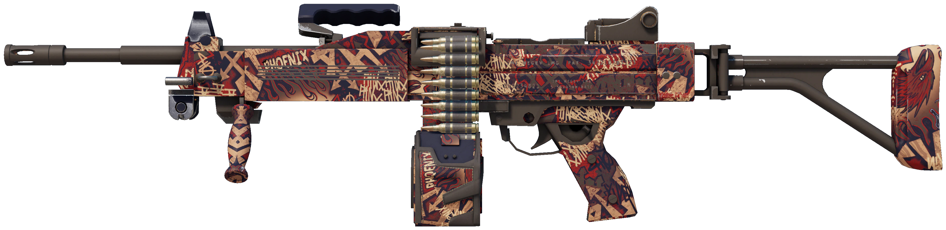 Negev | Phoenix Stencil CS2 skin — open high-resolution image