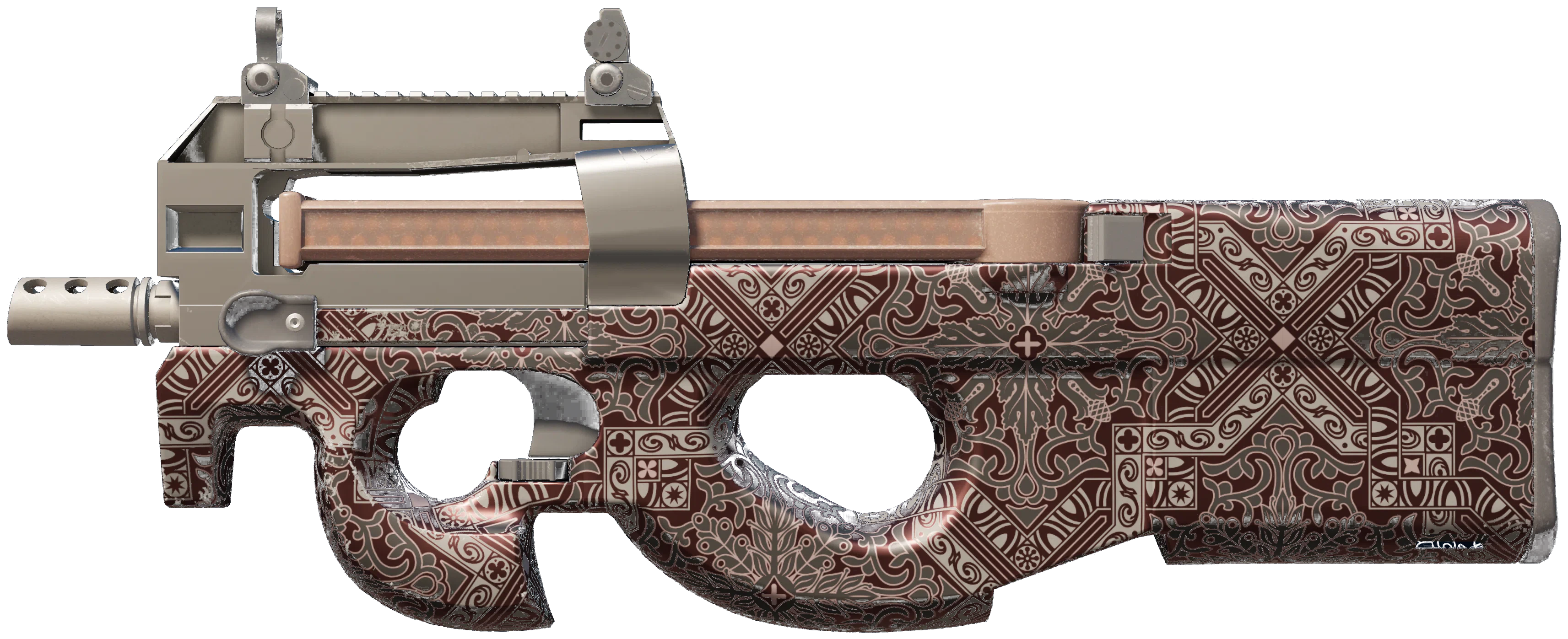 P90 | Baroque Red CS2 skin — open high-resolution image