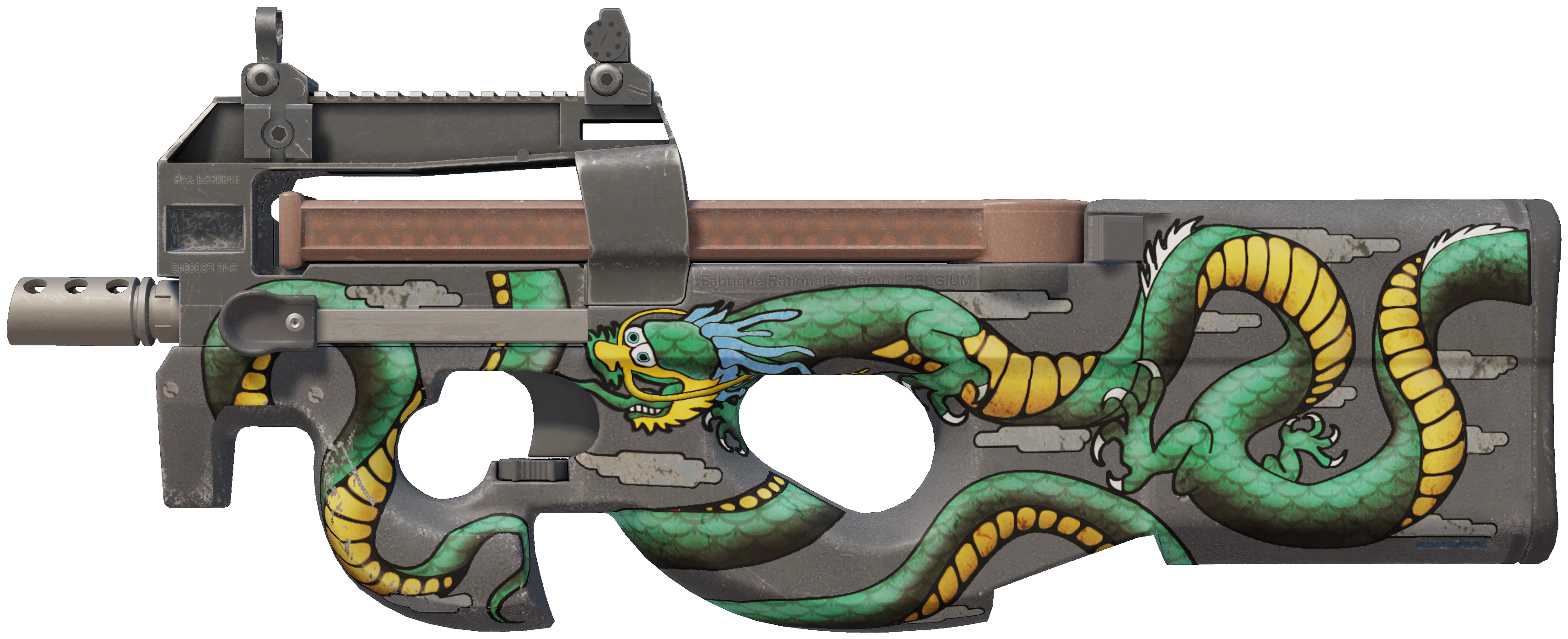 P90 | Emerald Dragon CS2 skin — open high-resolution image