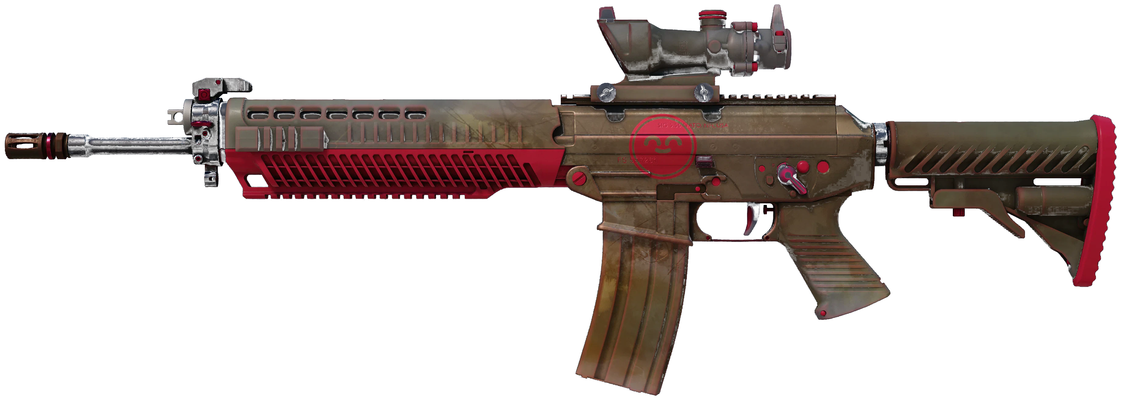 SG 553 | Berry Gel Coat CS2 skin — open high-resolution image