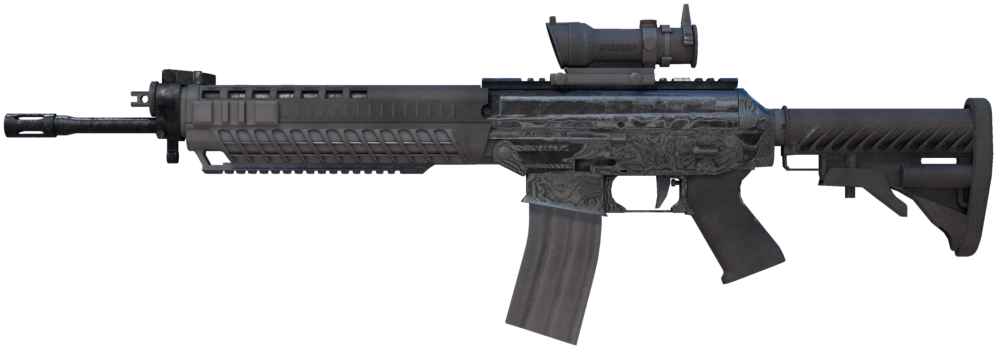 SG 553 | Damascus Steel CS2 skin — open high-resolution image