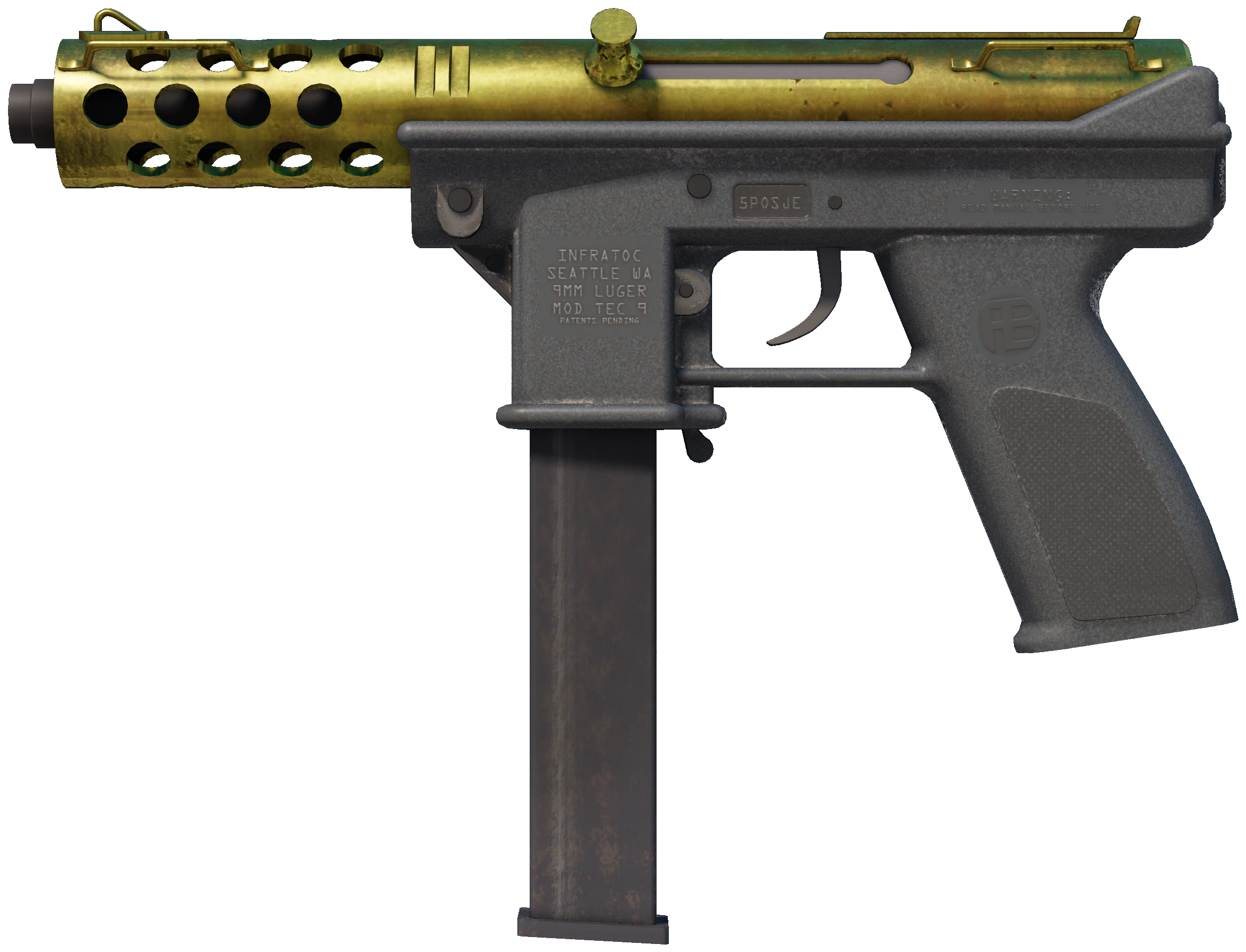 Tec-9 | Brass CS2 skin — open high-resolution image