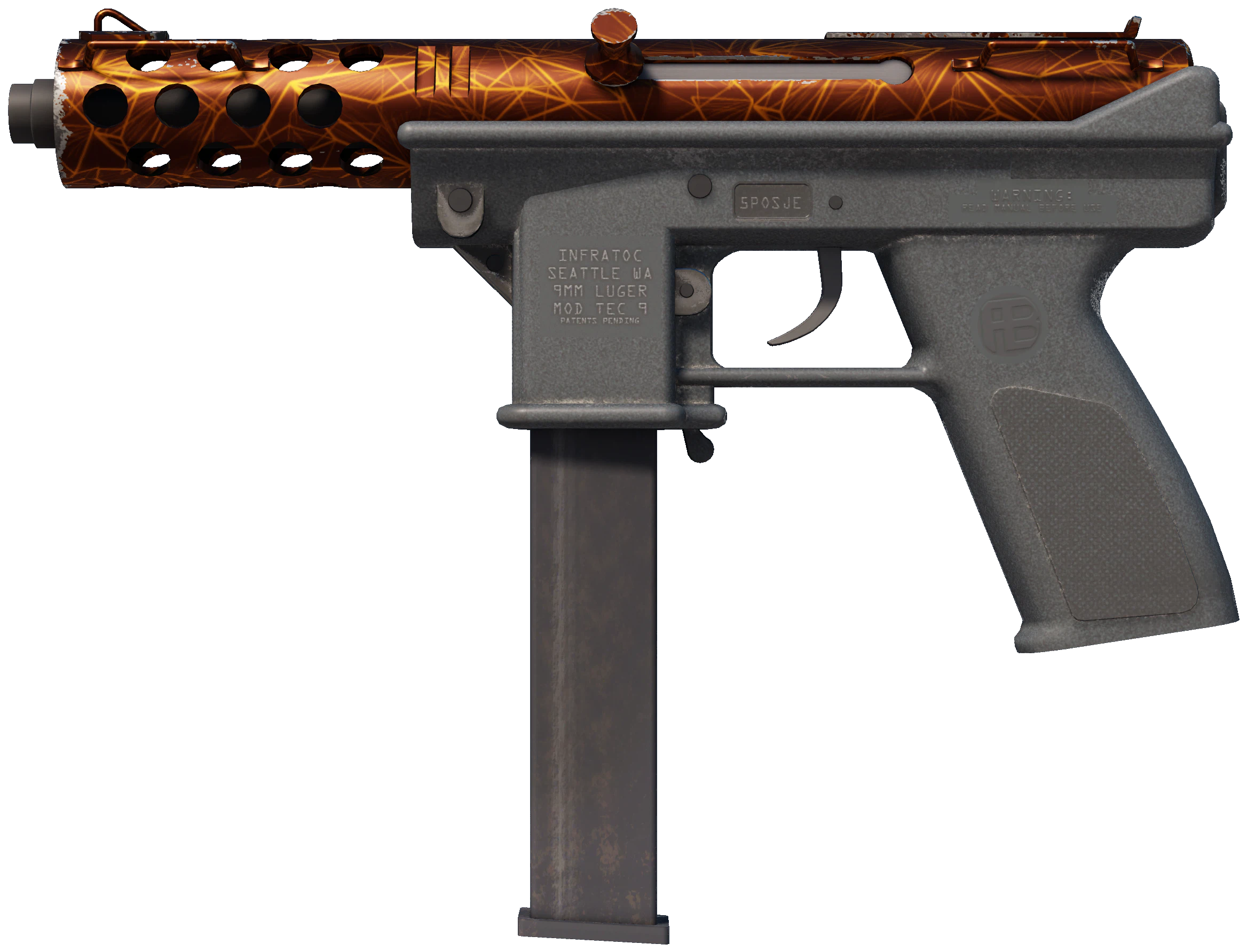 Tec-9 | Red Quartz CS2 skin — open high-resolution image