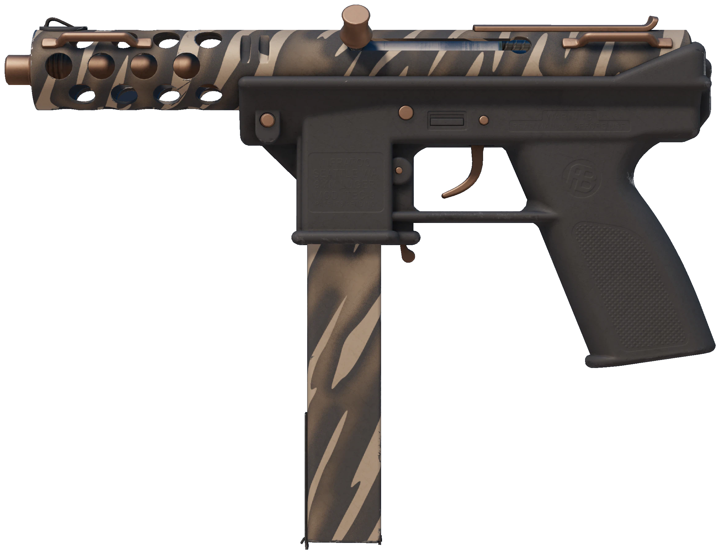 Tec-9 | Tiger Stencil representative Minimal Wear wear preview