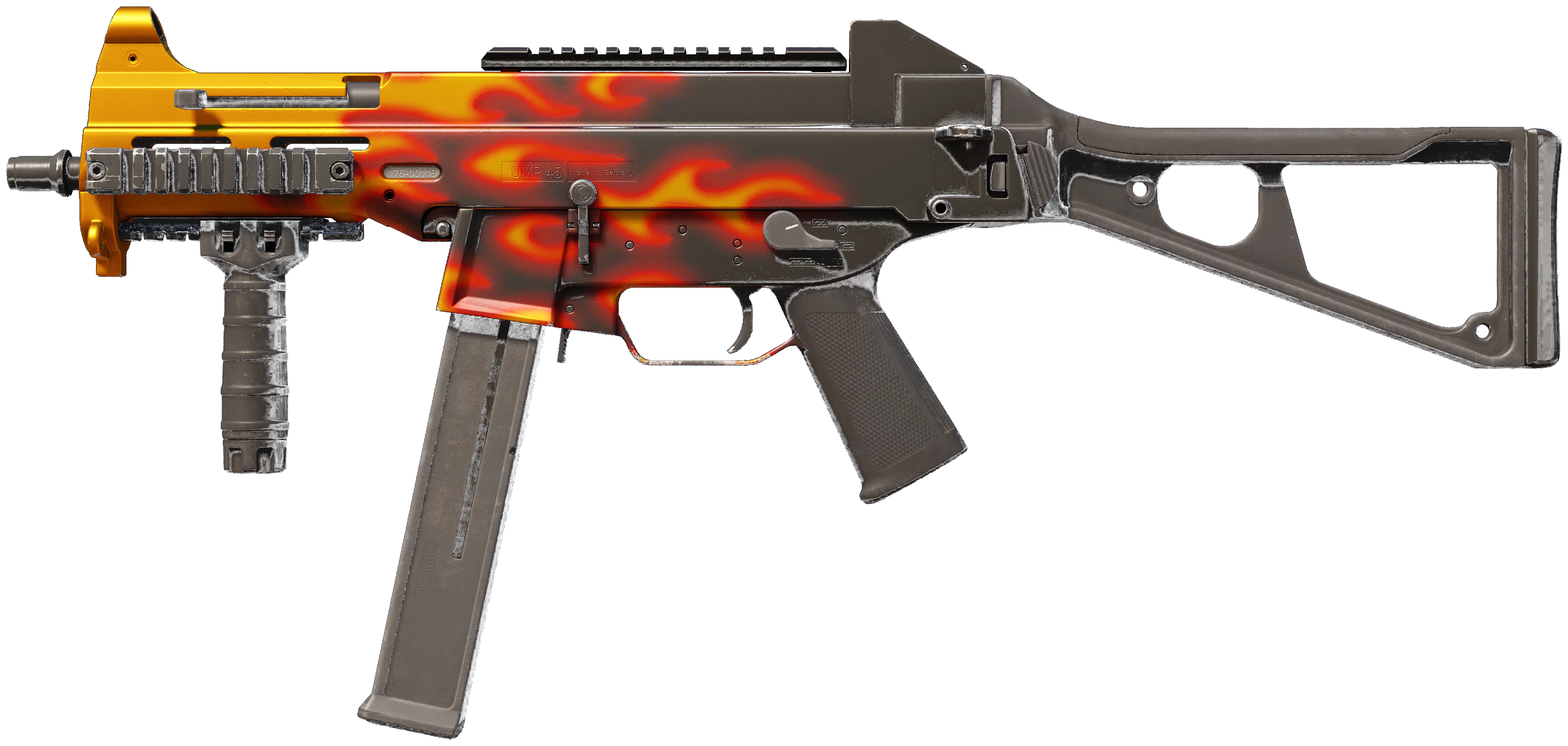 UMP-45 | Blaze CS2 skin — open high-resolution image
