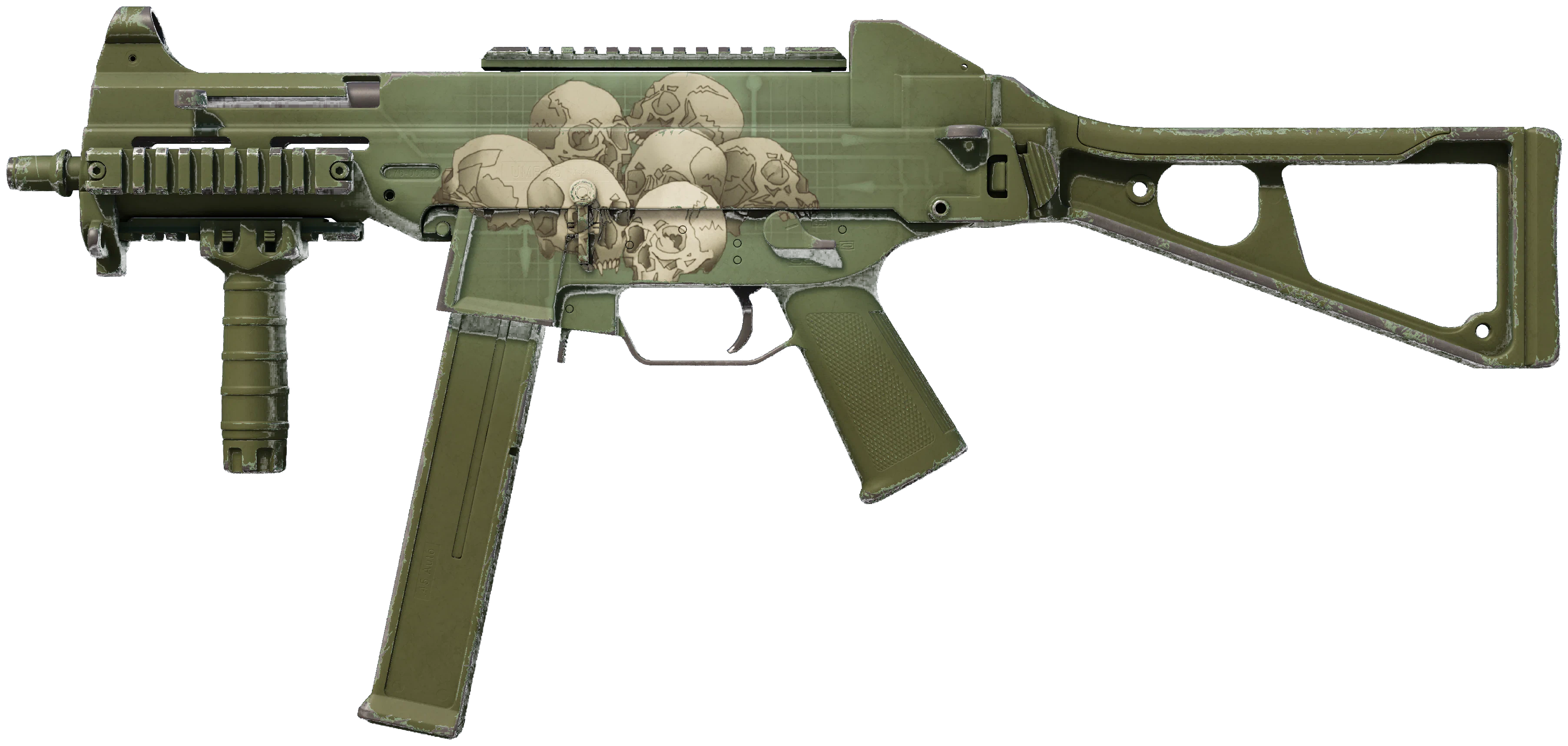 UMP-45 | Bone Pile representative Minimal Wear wear preview