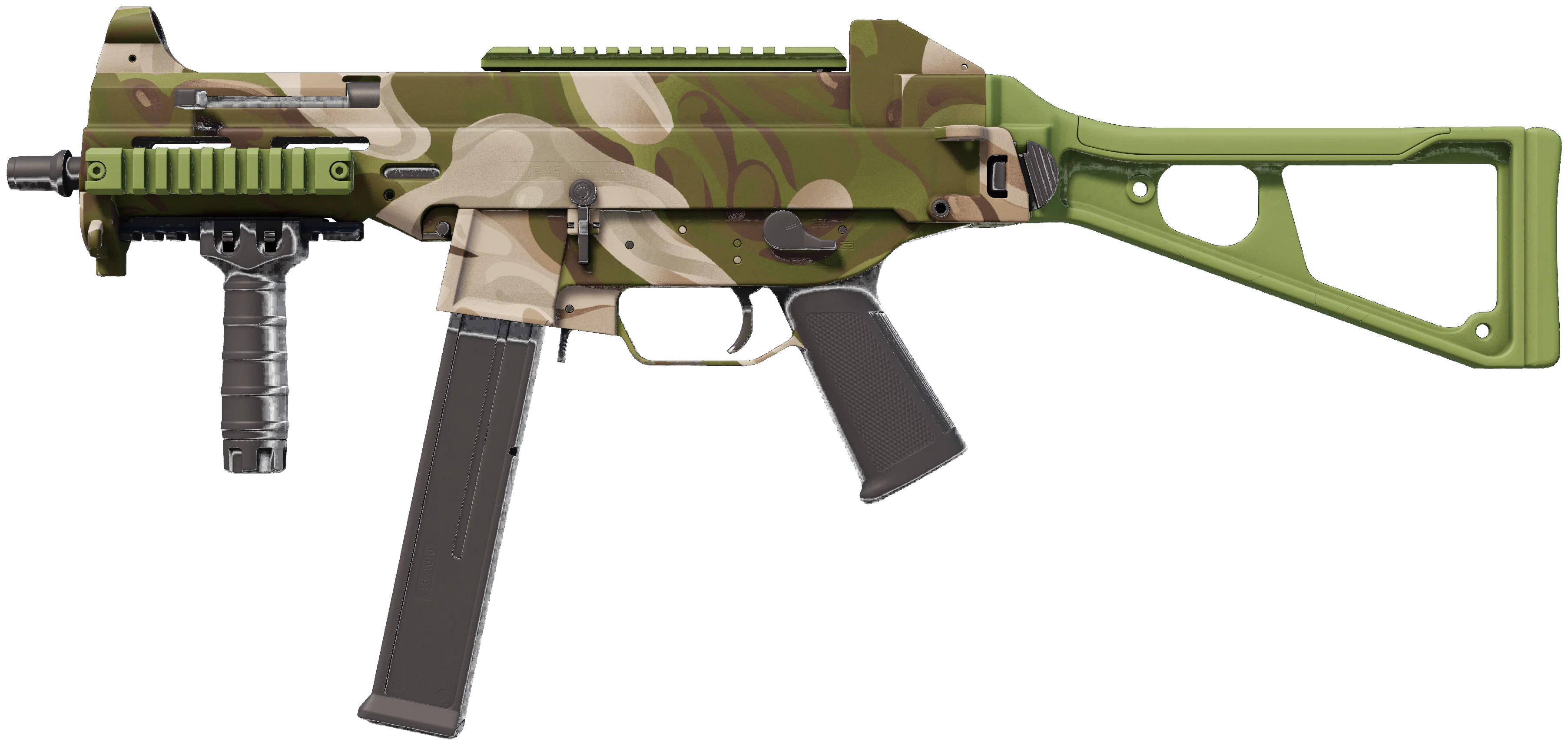 UMP-45 | Green Swirl CS2 skin — open high-resolution image