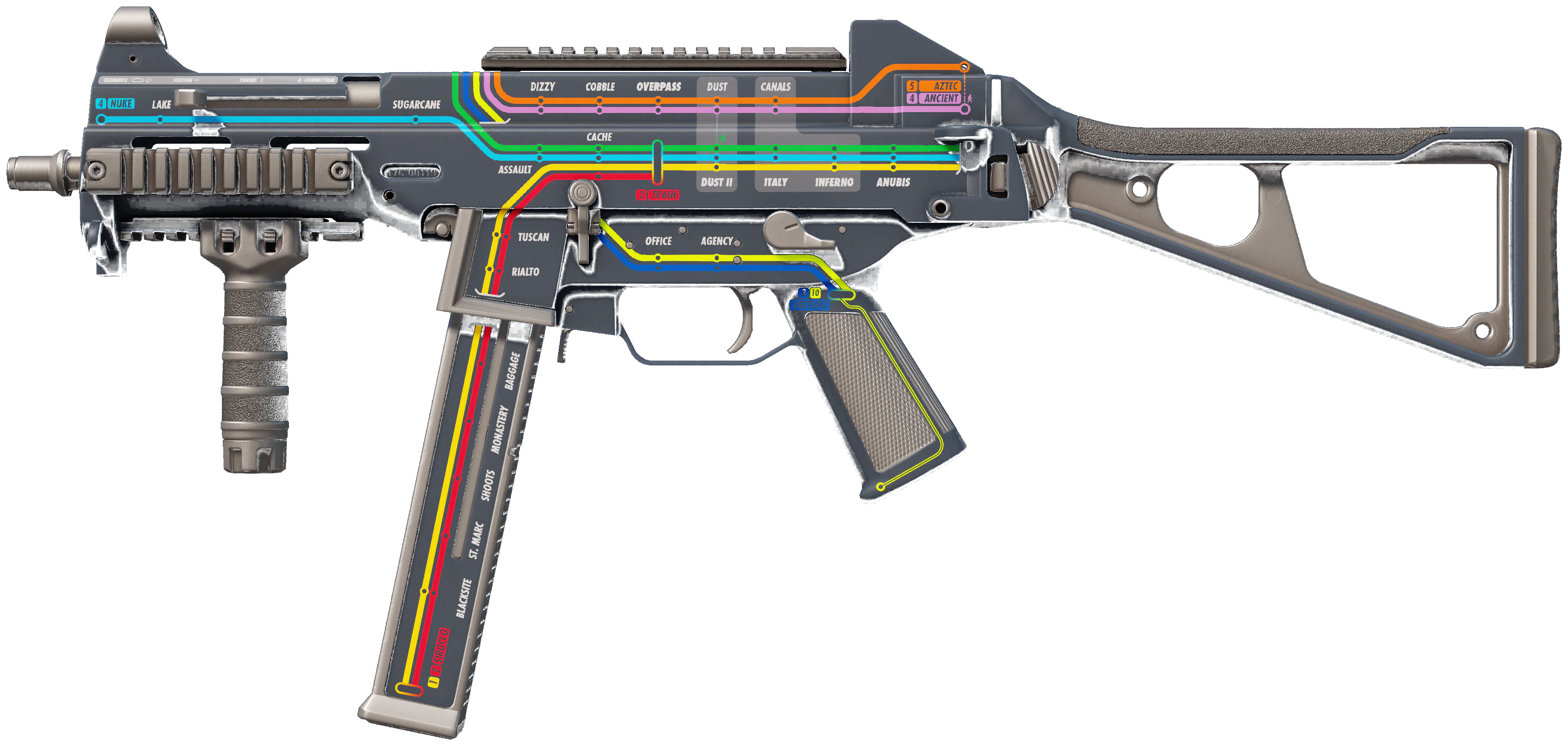 UMP-45 | Late Night Transit CS2 skin — open high-resolution image