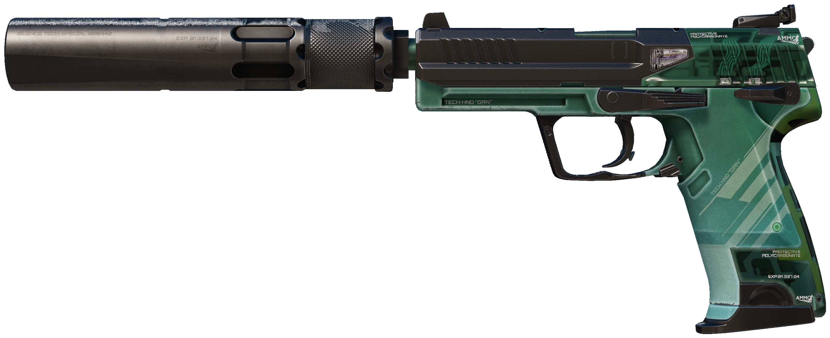 USP-S | PC-GRN representative Minimal Wear wear preview