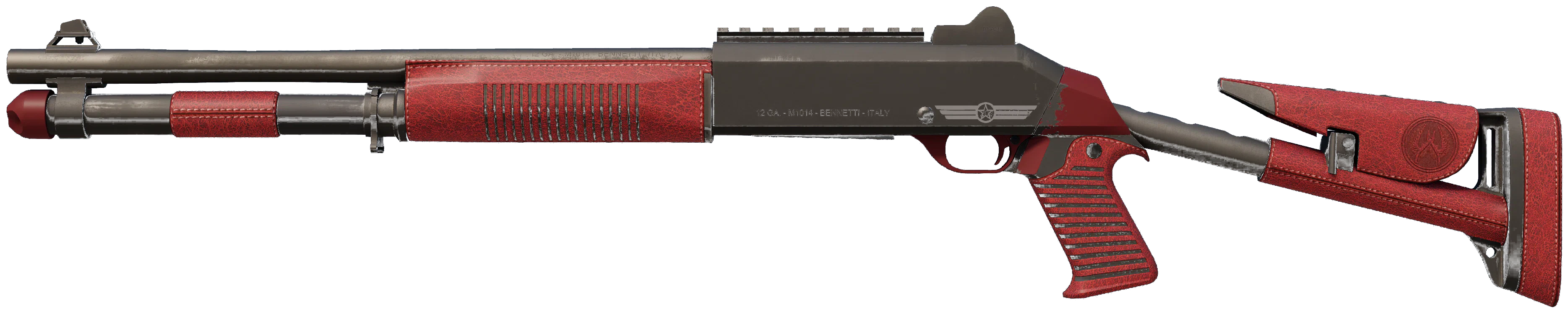 XM1014 | Red Leather CS2 skin — open high-resolution image