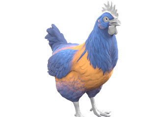 Catalana Orange Blue Neck chicken appearance